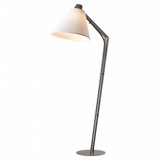 Hubbardton Forge Reach Floor Lamp, 1-Light, Sterling, Flax Shade, 55.2"H (232860-SKT-85-SE1348 5DGZYY) 