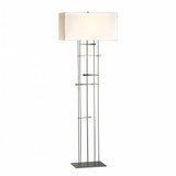 Cavaletti Floor Lamp, 1-Light, Sterling, Flax Shade, 65.2"H (237670-SKT-85-SE2302 5DH000)