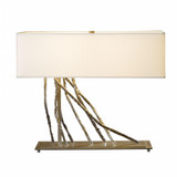 Brindille Table Lamp, 2-Light, Sterling, Flax Shade, 16.5"H (277660-SKT-85-SE2010 5DKTWK)