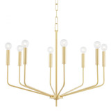 Mitzi by Hudson Valley Lighting Bailey Chandelier, 8-Light, Aged Brass, 30"W (H516808-AGB 608UGEL) 