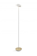 Royyo Floor Lamp, LED, Matte White, Brushed Brass Base, 45.5"H (RYO-SW-MWT-BRS-FLR 407UEMP)