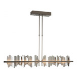 Hubbardton Forge Hildene Linear Chandelier, 1-Light, Standard Height, LED, Sterling, Vintage Platinum, 51.9"W (139652-LED-STND-85-82 5D9QRD) 