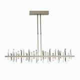 Hubbardton Forge Solitude Linear Chandelier, 1-Light, Short Height, LED, Vintage Platinum, 51.9"W (139738-LED-SHRT-82-CR 5D9UR0) 