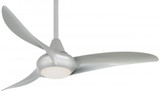 Minka-Aire Light Wave Ceiling Fan, 3-Blade, 1-Light, LED, Silver, Silver Blades, 44"W (F845-SL HN00) 