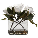 Uttermost Middleton Magnolia Flower Centerpiece, Clear, 16"H (60186 A6DPD) 