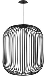 Visual Comfort & Co. Modern Collection Kai Pendant, 1-Light, LED, Black, 26.4"H (700TDKAI2B-LED930 70PDFRQ) 