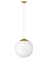 Hinkley Warby Medium Orb Pendant, 1-Light, Light Brass, 14.25"H (3744HB-WH 9Q9HR) 