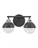 Hinkley Fletcher Bath Vanity Light, 2-Light, Black with Chrome Accents, 16"W (5172BK-CM 9U2AL) 