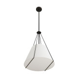 Arteriors Home Heloise Pendant, 1-Light, Bronze, White Linen Shade, 18.5"W (49749 3MLPG) 