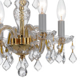 Crystorama Traditional Crystal Mini Chandelier - Polished Brass, Clear Italian 12"H 