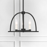 Crystorama Abbott Mini Chandelier - Black 10"H 