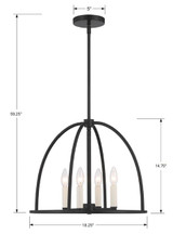 Crystorama Abbott Chandelier - Black 14.75"H 