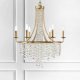 Crystorama Gabrielle Chandelier - Antique Gold, Hand Cut Crystal 30"H 