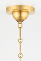 Cambridge Chandelier Aged Brass Off-White 20"W x 19.5"H