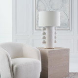 Tiglia Tall Table Lamp, 1-Light, Plaster White, Linen Shade, 31"H (KW 3687PW-L CX03E)