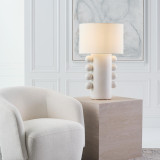 Visual Comfort & Co. Signature Collection Tiglia Tall Table Lamp, 1-Light, Plaster White, Linen Shade, 31"H (KW 3687PW-L CX03E) 