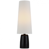 Jinny Medium Table Lamp, 1-Light, Aged Iron, Linen Shade, 17.5"H (TOB 3250AI-L CWY7A)