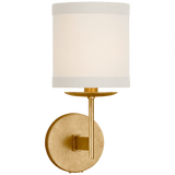 Visual Comfort & Co. Signature Collection Walker Small Wall Sconce, 1-Light, Gild, Cream Linen Shade, 12.25"H (KS 2070G-L CWY52) 