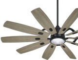 Barn Ceiling Fan, 10-Blade, 1-Light, LED, Coal, Seashore Grey Blades, 65"W (F864L-CL/SG HN0J)