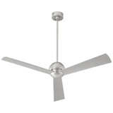 Rondure Outdoor Ceiling Fan, 3-Blade, Satin Nickel, Silver Blades, 54"W (3-114-24 42R0X)