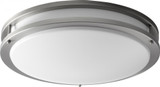 Oxygen Oracle Flush Mount, 2-Light, LED, Satin Nickel, Matte White Shade, 17.75"W (3-620-24 3ZPEE) 