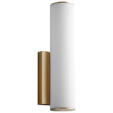 Oxygen Fugit Wall Sconce, 1-Light, LED, Aged Brass, Matte White Shade, 12.25"H (3-5010-40 42N3D) 