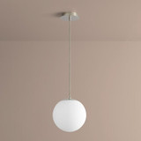 Oxygen Luna Pendant, 1-Light, LED, Polished Chrome, White Shade, 10"W (3-672-20 3ZQD8) 