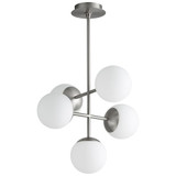 Oxygen Nebula Pendant, 5-Light, LED, Satin Nickel, Satin Opal Shade, 16.75"W (3-680-24 42Q3N) 