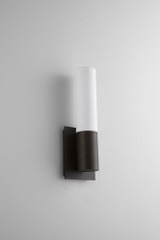 Oxygen Magneta Outdoor Wall Sconce, 1-Light, LED, Oiled Bronze, Matte Opal Shade, 14.5"H (3-728-22 3ZRA2) 