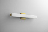 Oxygen Adelphi Vanity, 1-Light, LED, Aged Brass, Matte White Shade, 24.25"W (3-537-40 3ZNEC) 