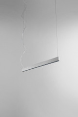Oxygen Zepp Linear Chandelier, 1-Light, LED, Satin Nickel, Matte White Shade, 38"W (32-632-24 3ZMDU) 