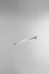 Oxygen Zepp Linear Chandelier, 1-Light, LED, Polished Nickel, Matte White Shade, 38"W (32-632-20 3ZMDT) 