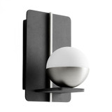 Oxygen Iota Wall Sconce, 1-Light, LED, Satin Nickel, Matte White Shade, 8"H (3-554-1524 42R2Y) 