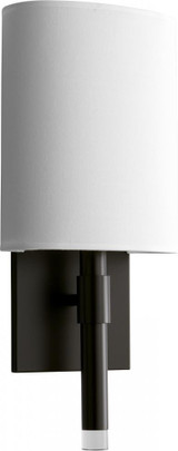 Oxygen Beacon Wall Sconce, 1-Light, LED, Old World, White Cotton Shade, 16.5"H (3-587-195 3ZPC8) 