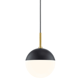 Mitzi by Hudson Valley Lighting Renee Pendant, 1-Light, Aged Brass/Black, 6.75"W (H344701-AGB/BK 608UAJ3) 