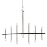 Mitzi by Hudson Valley Lighting Colette Chandelier, 16-Light, Polished Nickel/Black, 44"W (H296812-PN/BK 608QHQL) 
