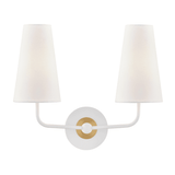 Mitzi by Hudson Valley Lighting Merri Wall Sconce, 2-Light, White, 13.5"H (H318102-AGB/WH 608QJN4) 
