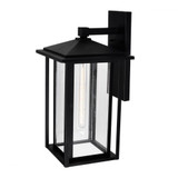 CWI Lighting Crawford Outdoor Wall Light, 1-Light, Black, Clear Glass, 22"H (0417W11-1-101 3069PAD) 