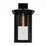 CWI Lighting Crawford Outdoor Wall Light, 1-Light, Black, Clear Glass, 22"H (0417W11-1-101 3069PAD) 
