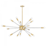 Mitzi by Hudson Valley Lighting Pippin Chandelier, 15-Light, Aged Brass, 48"W (H256815-AGB 608UGCZ) 