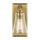 Visual Comfort & Co. Studio Collection Monterro Wall Sconce, 1-Light, Burnished Brass, Clear Seeded Shade, 11"H (VS24701BBS 706U5GT) 