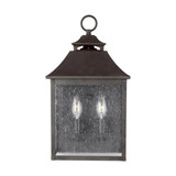 Visual Comfort & Co. Studio Collection Galena Wall Lantern, 2-Light, Sable, Clear Seeded Shade, 17"H (OL14400SBL 706U6FF) 