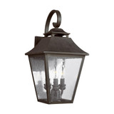 Visual Comfort & Co. Studio Collection Galena Wall Lantern, 3-Light, Sable, Clear Seeded Shade, 19"H (OL14403SBL 706U6FC) 