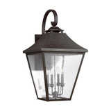 Visual Comfort & Co. Studio Collection Galena Extra Large Wall Lantern, 4-Light, Sable, Clear Seeded Shade, 33.38"H (OL14405SBL 706U6F9) 