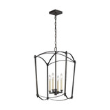 Visual Comfort & Co. Studio Collection Thayer Lantern, 4-Light, Smith Steel, 26.38"H (F3322/4SMS 706WZ9X) 