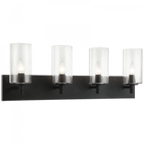 Matteo Lighting Candela Bath Vanity Light, 4-Light, Black, Matte Black, 29.15"W (S04904MBCL 305XTWN) 