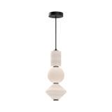 Alora Lighting Bijou Pendant, 5-Light, LED, Matte Black, Opal Matte Glass, 19.38"H 