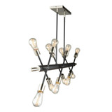 Artcraft Truro Island Light, 12-Light, Matte Black And Brushed Nickle, 16.14"H (AC11257NB 340430M2) 