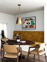 Alora Lighting Plisse Pendant, 1-Light, Aged Gold, 27.25"H 