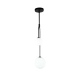 Artcraft Comet Pendant, 2-Light, Semi Matte Black, Opal Shade, 24"H (AC6652BK 340430MQ) 